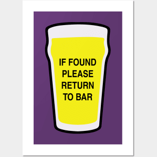 If found please return to bar Posters and Art